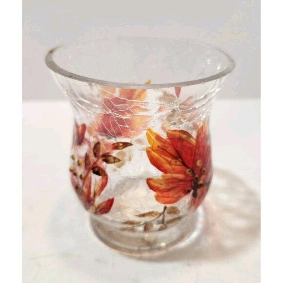 Yankee Candle Autumn Crackle Votive Tea Light Holder Colorful 3.5" Tall by 4" - Picture 5 of 11